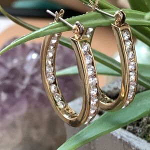 Top quality SETA inside out hoop earrings with 2.5 carats of channel set cz’s!